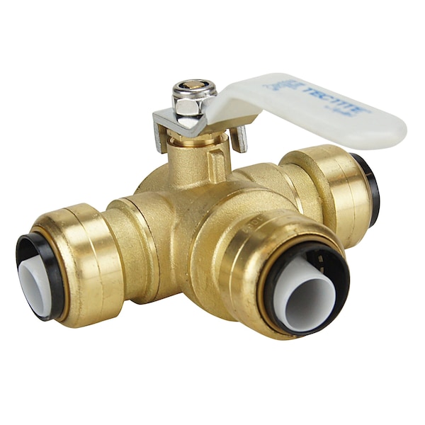 3/4 In. Brass Push-To-Connect 3-Way Ball Valve